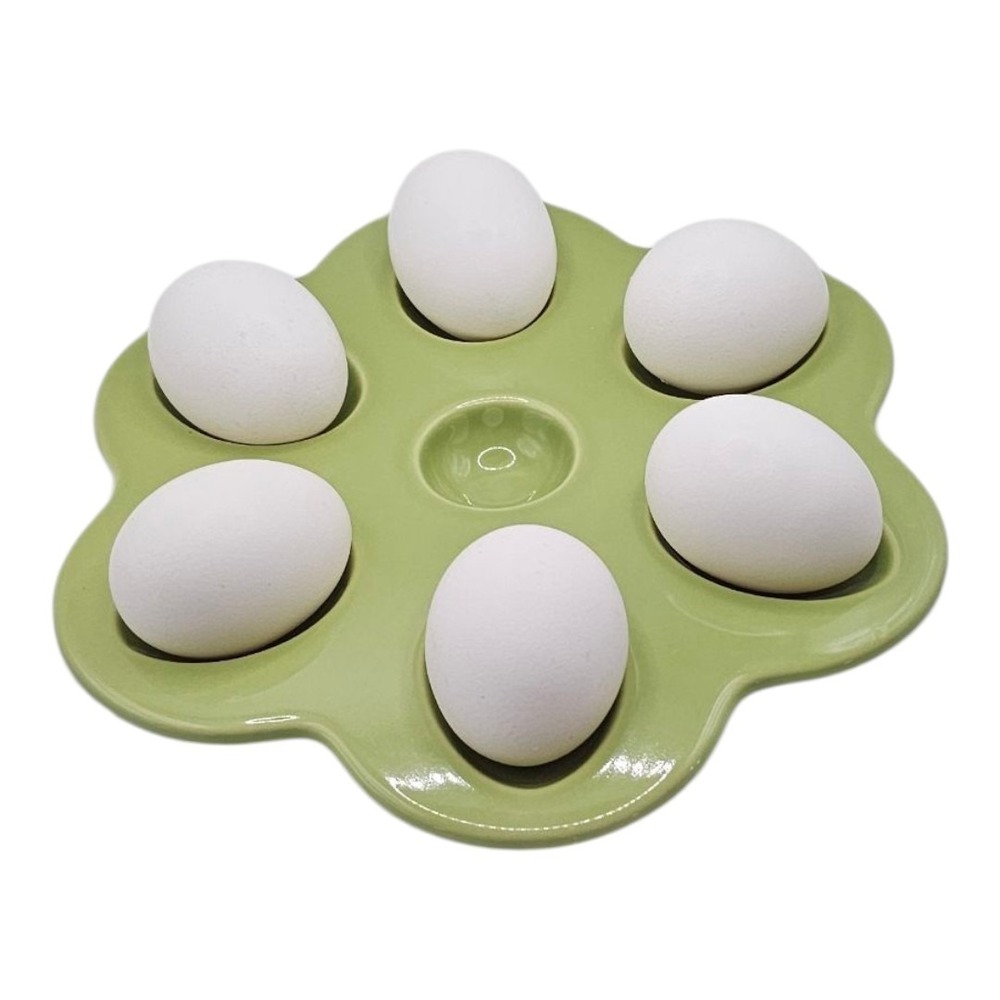 CHANTAL Avocado Green Vintage 2005 Ceramic‎ Deviled Egg Serving Dish